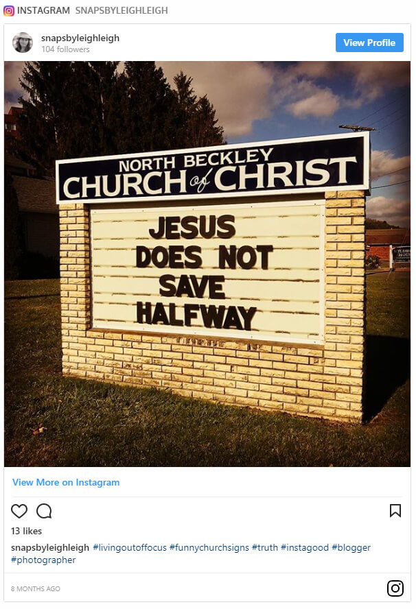 Jesus does not save halfway.