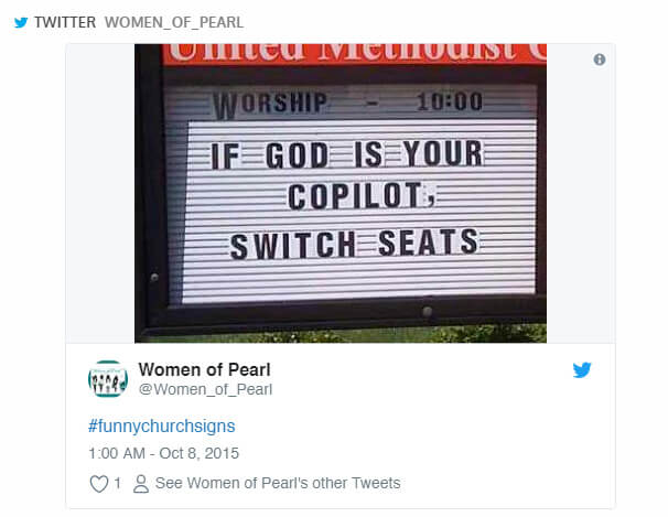 If God is your copilot, switch seats.