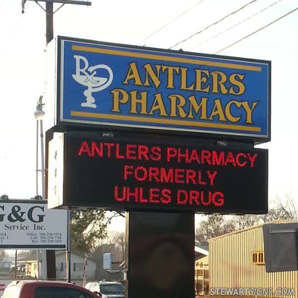 Business Sign for Antlers Pharmacy
