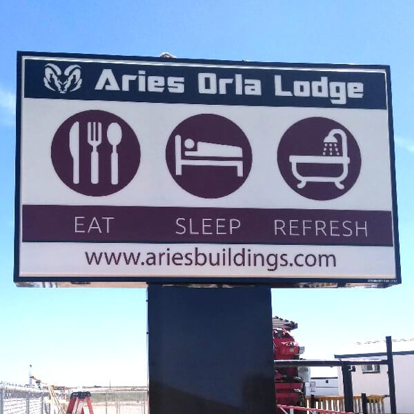 Business Sign for Aries Building Systems, LLC