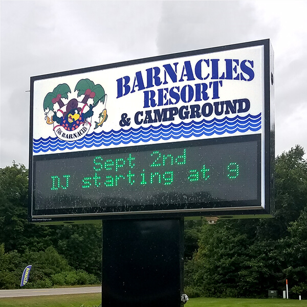 Business Sign for Barnacles Resort and Campground