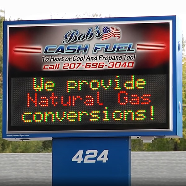 Business Sign for Bob's Cash Fuel LLC