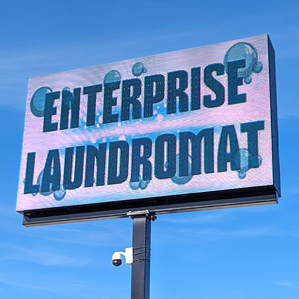 Business Sign for Enterprise Road Laundromat