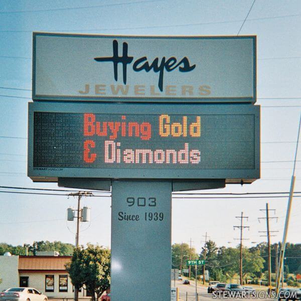 Church Sign for Hayes Jewelers