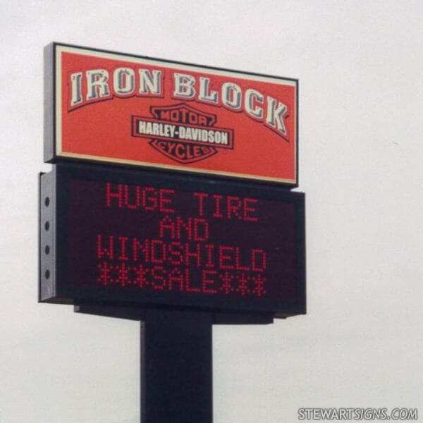Business Sign for Iron Block Harley