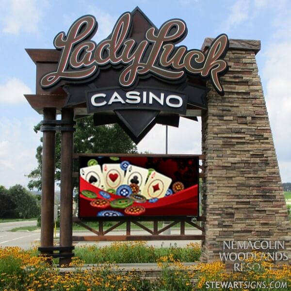 Business Sign for Lady Luck Casino Nemacolin