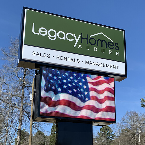 Business Sign for Legacy Homes Auburn