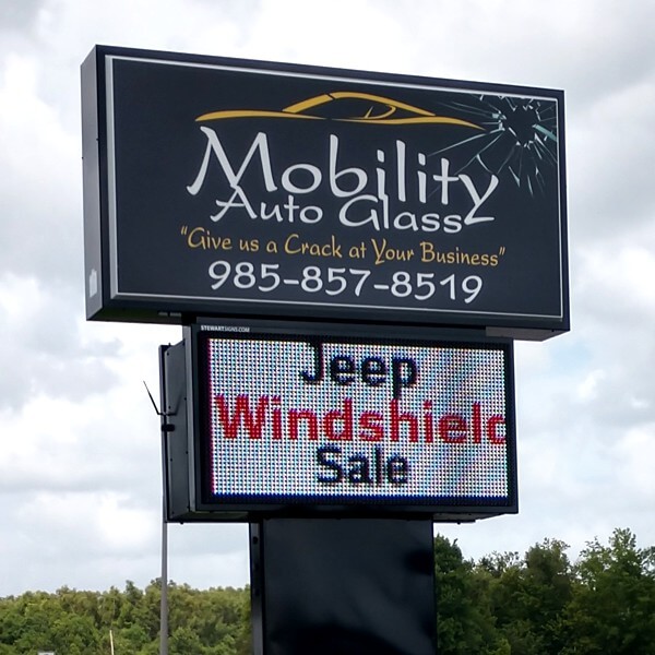 Business Sign for Mobility Auto Glass