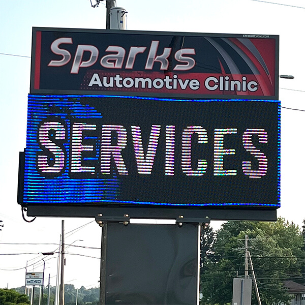 Business Sign for Sparks Automotive Clinic