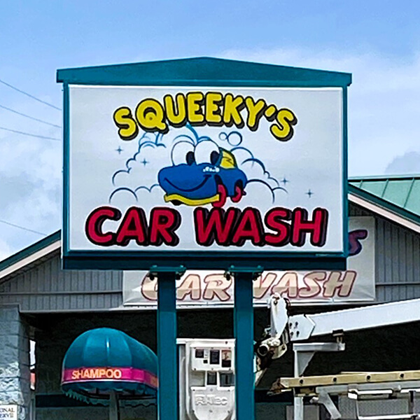Business Sign for Squeeky's Car Wash