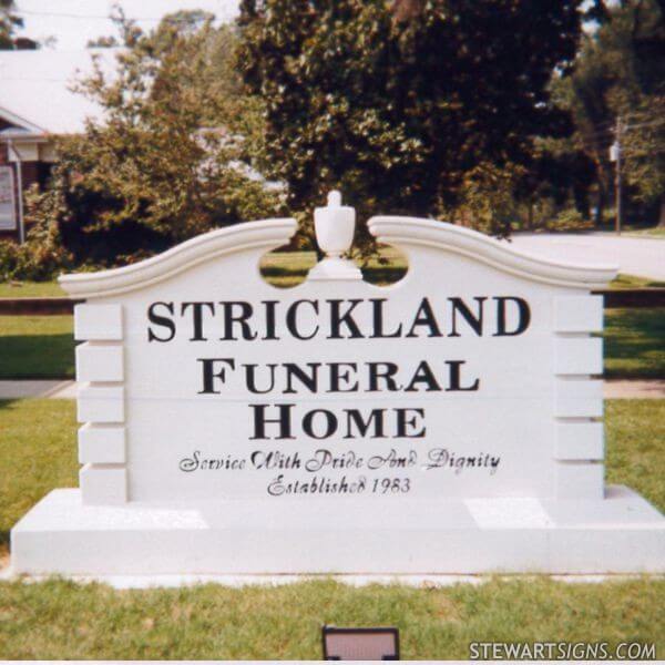 Business Sign for Strickland Funeral Home
