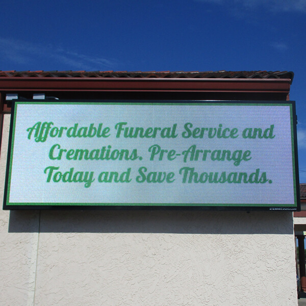 Business Sign for Trevino Funeral Home