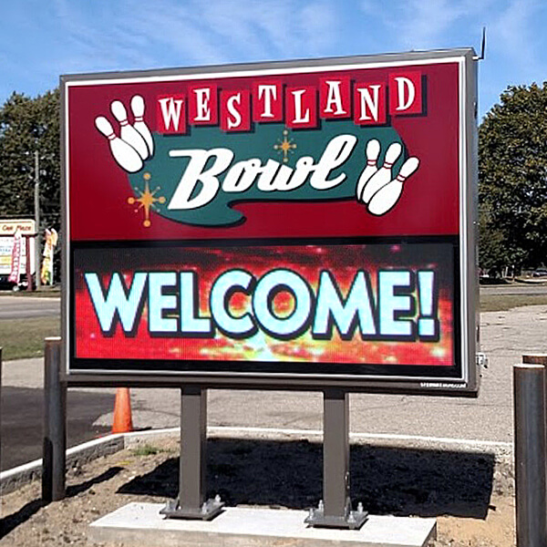 Business Sign for Westland Bowl