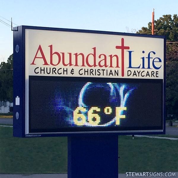 Church Sign for Abundant Life Church of God
