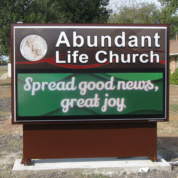 Church Sign for Abundant Life Church