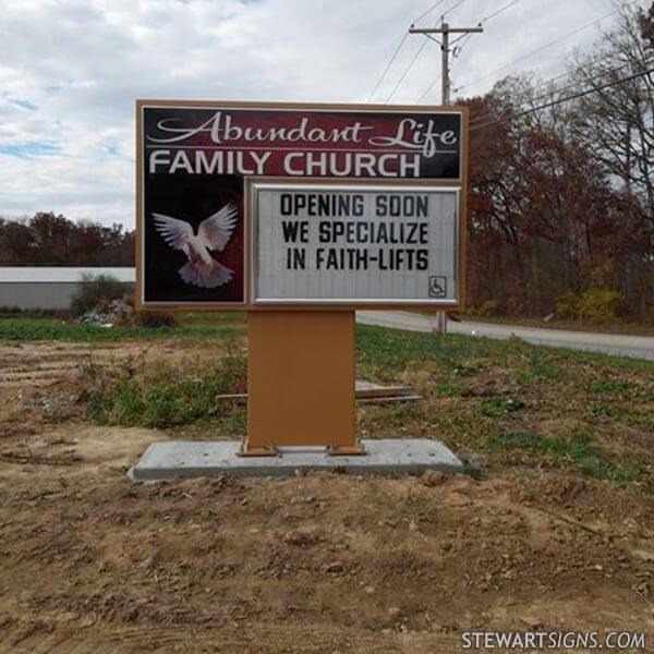 Church Sign for Abundant Life Family Church
