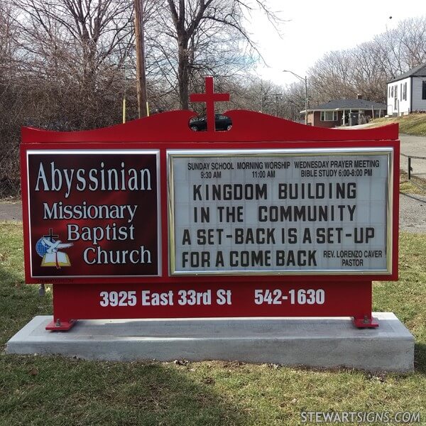 Church Sign for Abyssinian Missionary Baptist Church