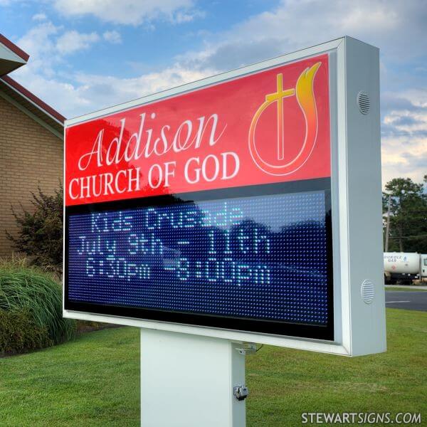 Church Sign for Addison Church of God