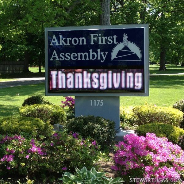 Church Sign for Akron First Assembly of God