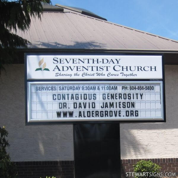 Church Sign for Aldergrove Seventh-day Adventist Church