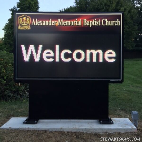 Church Sign for Alexander Memorial Baptist Church