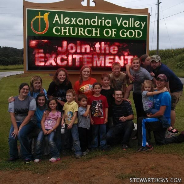 Church Sign for Alexandria Valley Church of God