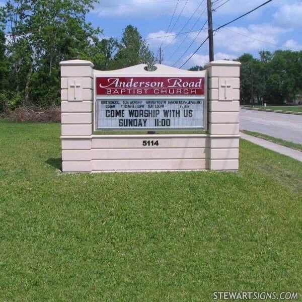 Church Sign for Anderson Road Baptist Church
