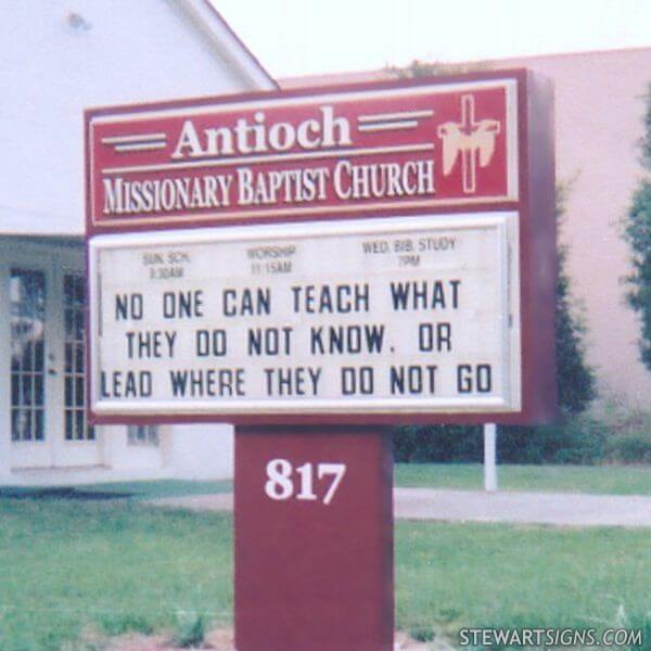 Church Sign for Antioch Missionary Baptist Church