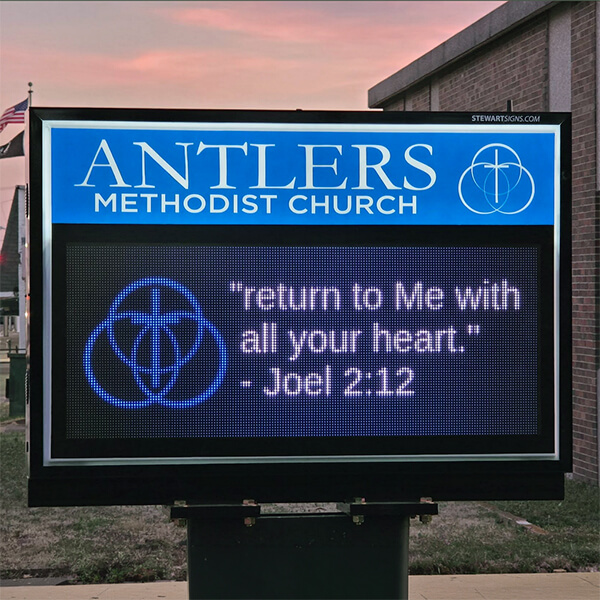 Church Sign for Antlers Methodist Church