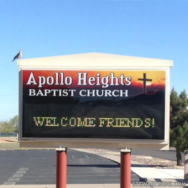 Church Sign for Apollo Heights Baptist Church