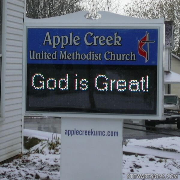 Church Sign for Apple Creek United Methodist Church