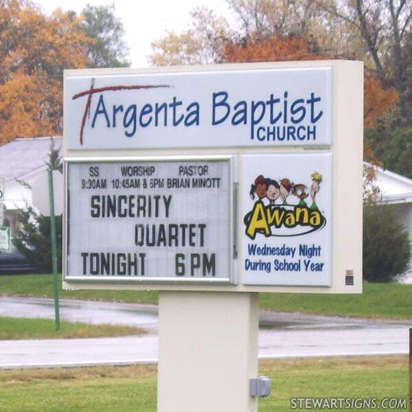 Church Sign for Argenta Baptist Church