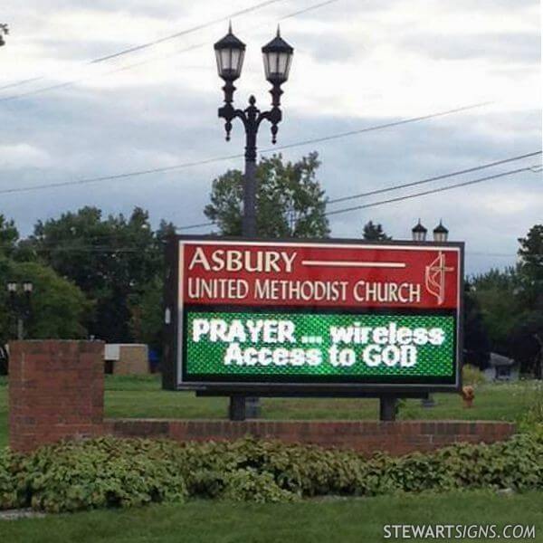 Church Sign for Asbury United Methodist Church