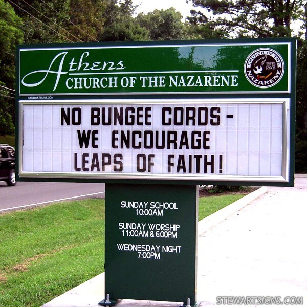 Church Sign for Athens Church of the Nazarene