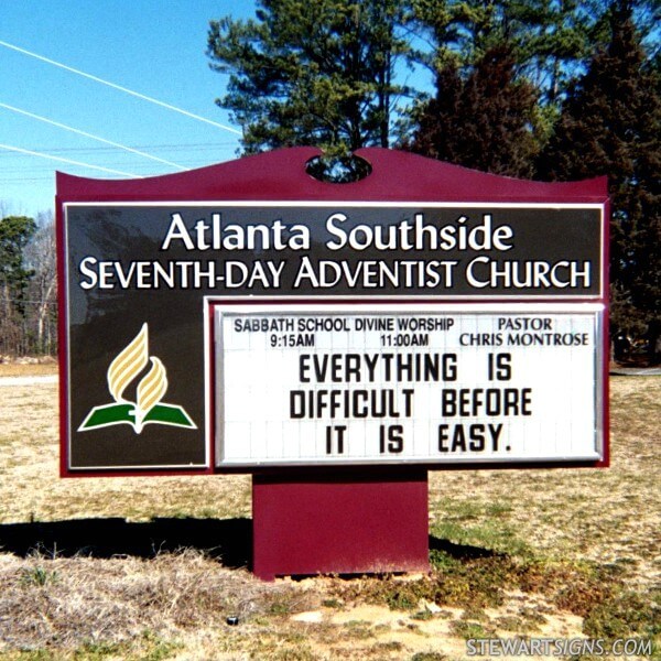 Church Sign for Atlanta Southside Seventh-day Adventist Church