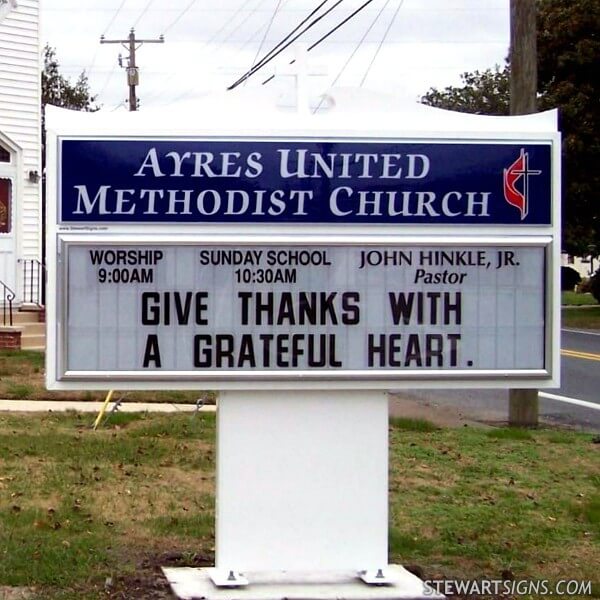 Church Sign for Ayres United Methodist Church