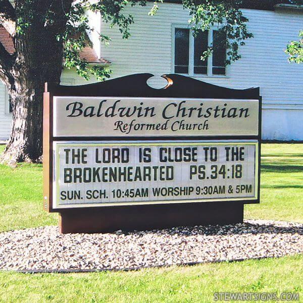 Church Sign for Baldwin Christian Reformed Church