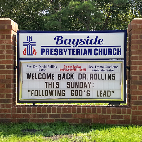 Church Sign for Bayside Presbyterian Church