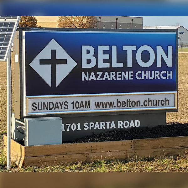 Church Sign for Belton Nazarene Church