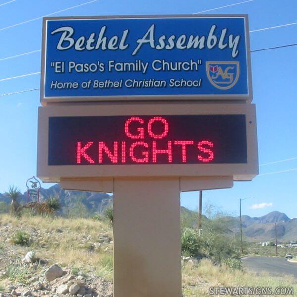 Church Sign for Bethel Temple Assembly and Christian School