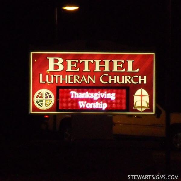 Church Sign for Bethel Lutheran Church Elca