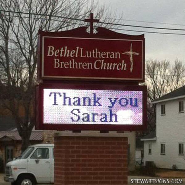 Church Sign for Bethel Lutheran Brethren Church