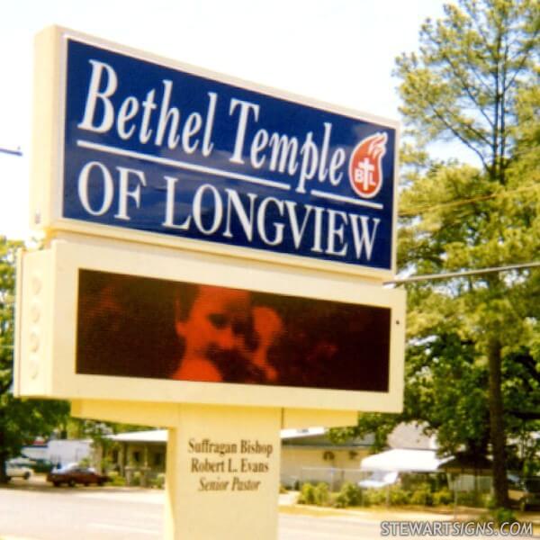 Church Sign for Bethel Temple of Longview