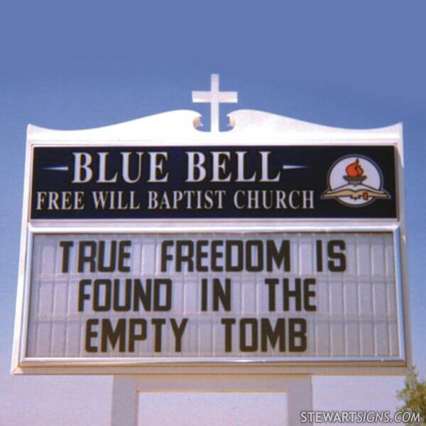 Church Sign for Blue Bell Free Will Baptist