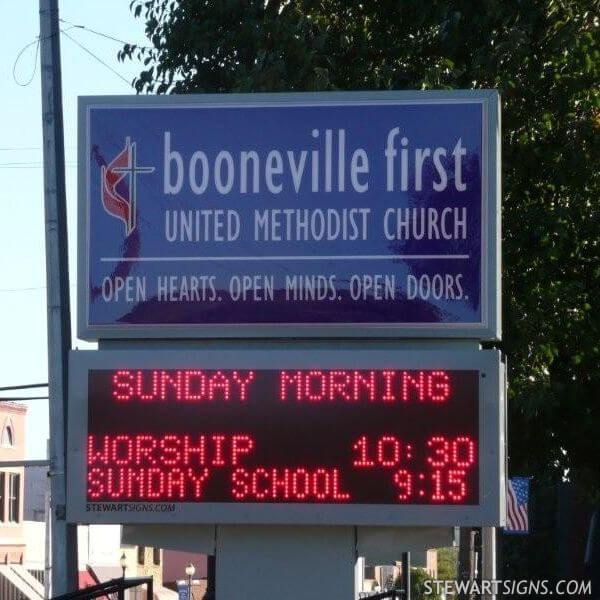 Church Sign for Booneville First United Methodist Church