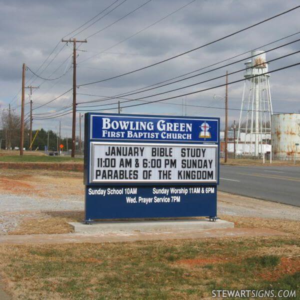 Church Sign for Bowling Green First Baptist Church