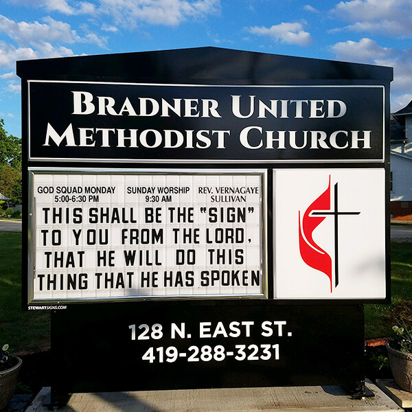 Church Sign for Bradner United Methodist Church