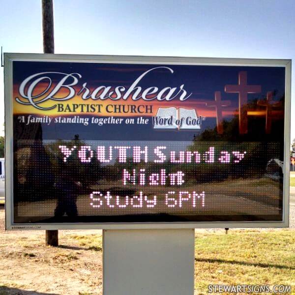 Church Sign for Brashear Baptist Church