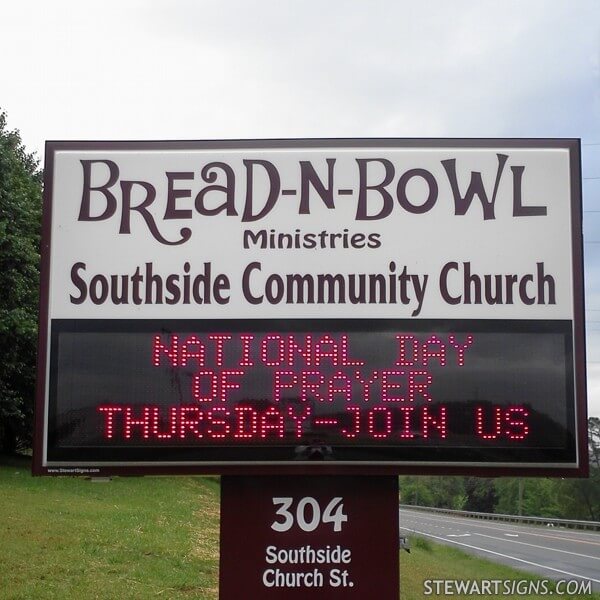 Church Sign for Bread N Bowl Ministries