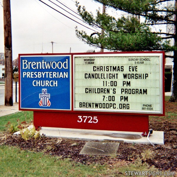 Church Sign for Brentwood Presbyterian Church